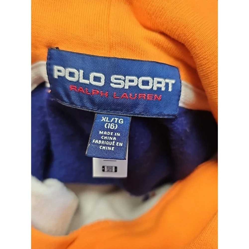 Ralph Lauren Polo Sport Kid's Navy Block Hoodie Sweatshirt Sz Kids 16 XL‎